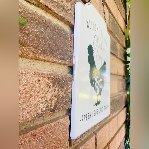 *Welcome to the Chicken Coop Metal Hanging Sign - Picture 4 of 12